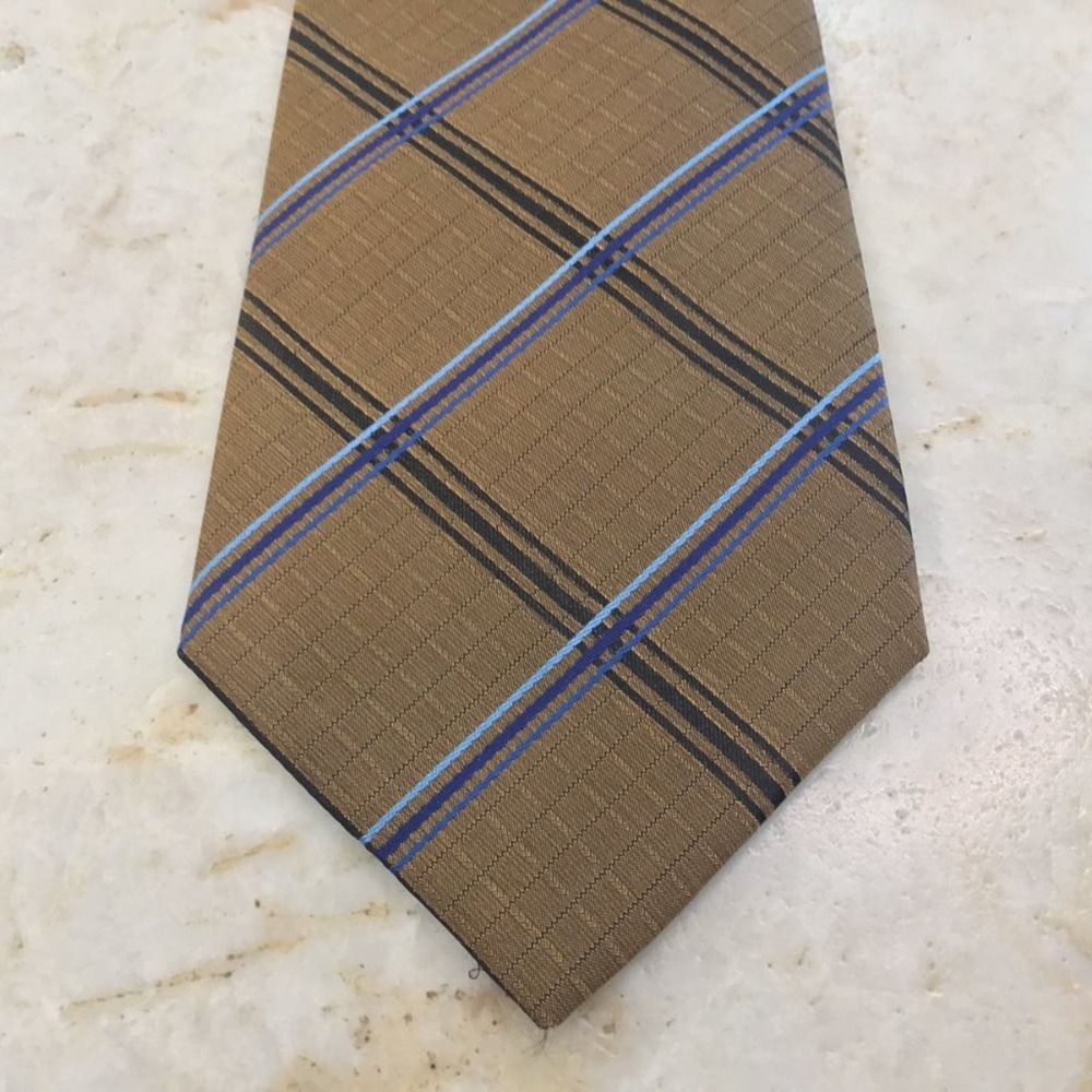 RINALDO GOLD CROSS-STRIPE TIE